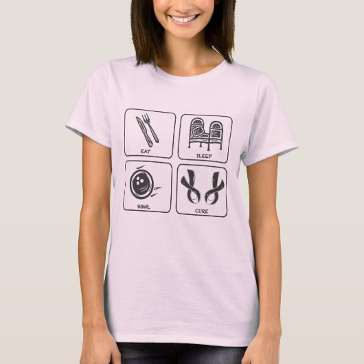 Eat, Slaap, Bowl, Cure T-shirt (Voorkant)