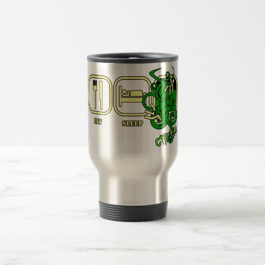 Eat - Slaap - Cthulhu herbruikbare reiswieg Reisbeker (Center)