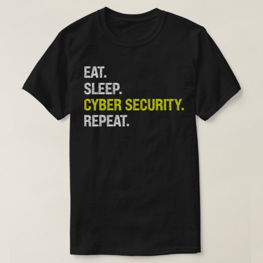 Eat Slaap Cyber Security Computer Programmeur IT T-shirt (Design voorkant)