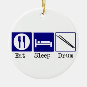 Eat, Slaap, Drum Keramisch Ornament