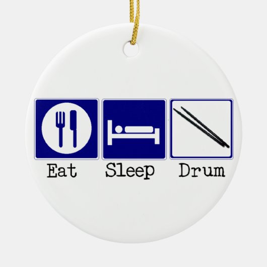 Eat, Slaap, Drum Keramisch Ornament (Voorkant)