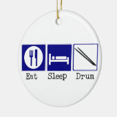 Eat, Slaap, Drum Keramisch Ornament (Links)