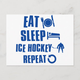 Eat slaap Ice hockey Briefkaart