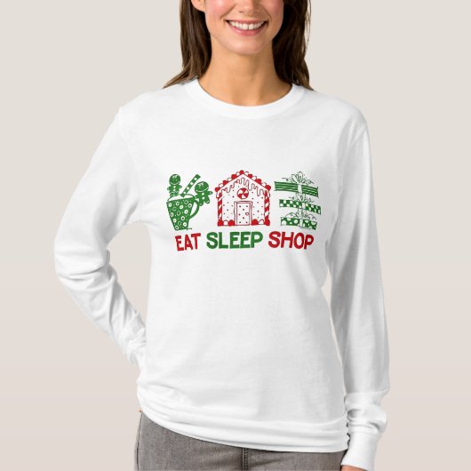 Eat Slaap-kerstwinkel T-shirt (Voorkant)