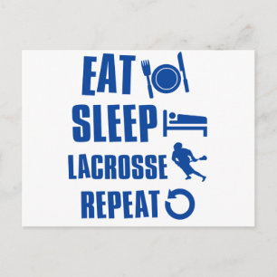 Eat slaap lacrosse briefkaart
