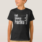 Eat slaap oefeningen herhalen grappig muziekgesche t-shirt (Voorkant)