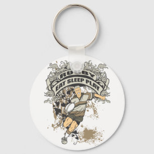 Eat, Slaap-Play Rugby Sleutelhanger