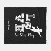 Eat, Slaap, Play Soccer Fleece Deken (Voorkant (Horizontaal))