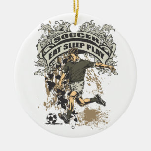 Eat, Slaap, Play Soccer Keramisch Ornament