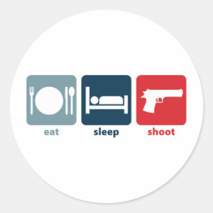 Eat, Slaap, Shoot Ronde Sticker