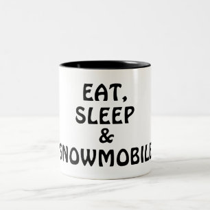 Eat, Slaap, Snowmobile Tweekleurige Koffiemok