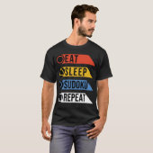 Eat slaap sudoku repeat t-shirt (Voorkant volledig)