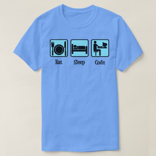 Eat Slaapcode Computer Humor T-shirt (Design voorkant)