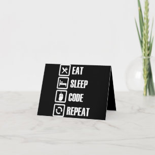 Eat Slaapcode Herhalingscoderingssoftware engineer Bedankkaart