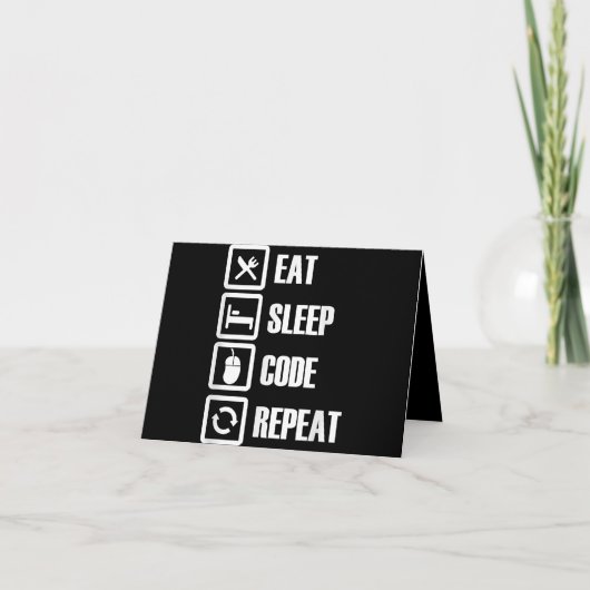 Eat Slaapcode Herhalingscoderingssoftware engineer Bedankkaart (Voorkant)