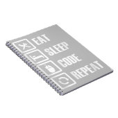 Eat Slaapcode Herhalingscoderingssoftware engineer Notitieboek (Rechterzijde)