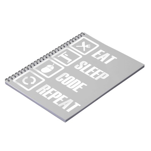 Eat Slaapcode Herhalingscoderingssoftware engineer Notitieboek (Linkerzijde)