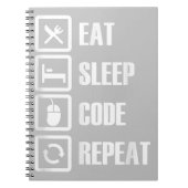 Eat Slaapcode Herhalingscoderingssoftware engineer Notitieboek (Voorkant)