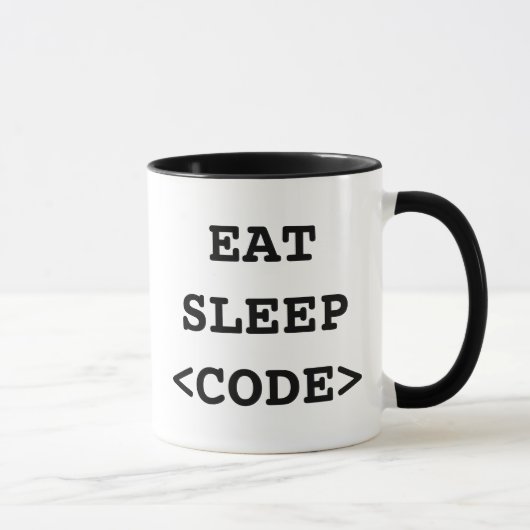Eat slaapcode koffie-mok voor programmeurs mok (Rechts)