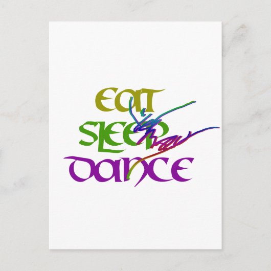 EAT SLAAPDANCE BRIEFKAART (Voorkant)
