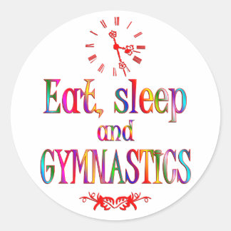 Eat, slaapgymnastiek ronde sticker