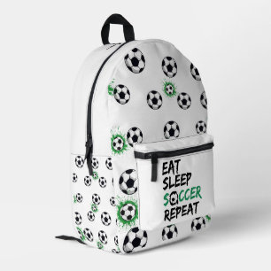 EAT SLAAPSOCCER REPETEREN BEDRUKTE RUGZAK