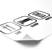 EAT, SLAAPSTAND, WISKUNDE FOTO AFDRUK (Hoek)