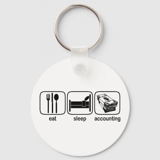 Eat Sleep Accounting Sleutelhanger (Voorkant)