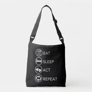 Eat Sleep Act Actors Actors Actors Acteren Cadeaut Crossbody Tas