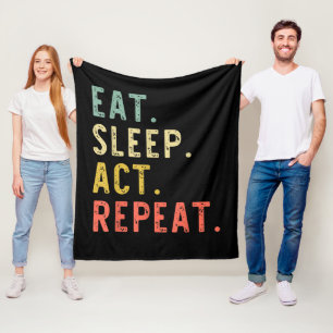 Eat Sleep Act Herhalen Fleece Deken