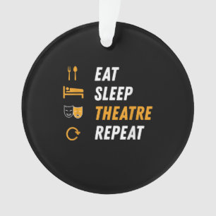 Eat Sleep Actrice Herhalen - Grappig Muzikaal Graf Ornament