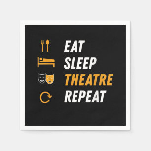 Eat Sleep Actrice Herhalen - Grappig Muzikaal Graf Servet