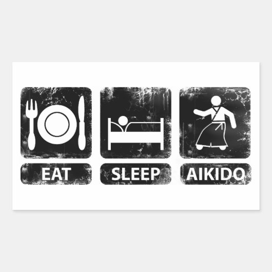 Eat Sleep Aikido Rechthoekige Sticker (Voorkant)