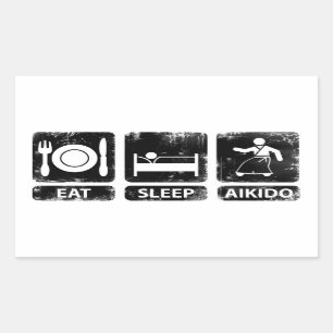 Eat Sleep Aikido Rechthoekige Sticker