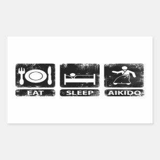 Eat Sleep Aikido Rechthoekige Sticker