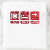 Eat Sleep Aikido Rechthoekige Sticker (Tas)