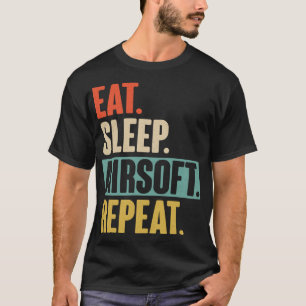 Eat Sleep Airsoft Repat - Funny Retro Air T-shirt