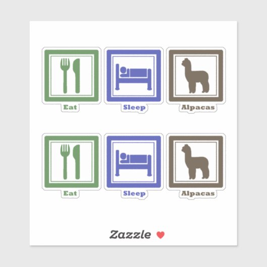 Eat Sleep Alpacas Sticker (Vel)
