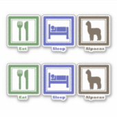 Eat Sleep Alpacas Sticker (Voorkant)