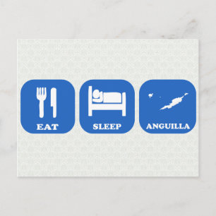 Eat Sleep Anguilla Briefkaart
