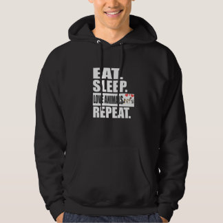 Eat Sleep Animals Repeat Dog Horse Cat Hoodie