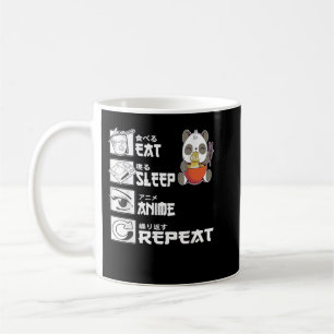 Eat Sleep Anime Herhaal Beer Eating Ramen Japans Koffiemok