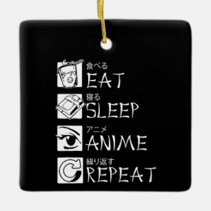 Eat Sleep Anime Herhaal Cadeauidee Cosplayer Keramisch Ornament