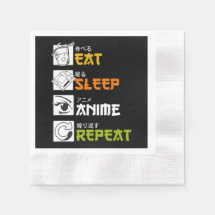 Eat Sleep Anime Herhaal Cadeauidee Cosplayer Servet