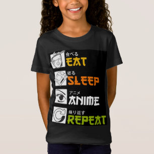 Eat Sleep Anime Herhaal Cadeauidee Cosplayer T-shirt