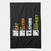 Eat Sleep Anime Herhaal Cadeauidee Cosplayer Theedoek (Verticaal)