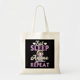 Eat Sleep Anime Herhaal Cadeauidee Cosplayer Tote Bag