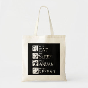 Eat Sleep Anime Herhaal Cadeauidee Cosplayer Tote Bag