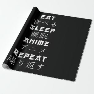 Eat Sleep Anime Herhaal Japanse Manga Lover Cadeaupapier