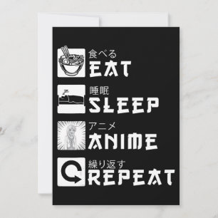 Eat Sleep Anime Herhaal Japanse Manga Lover Feestdagenkaart